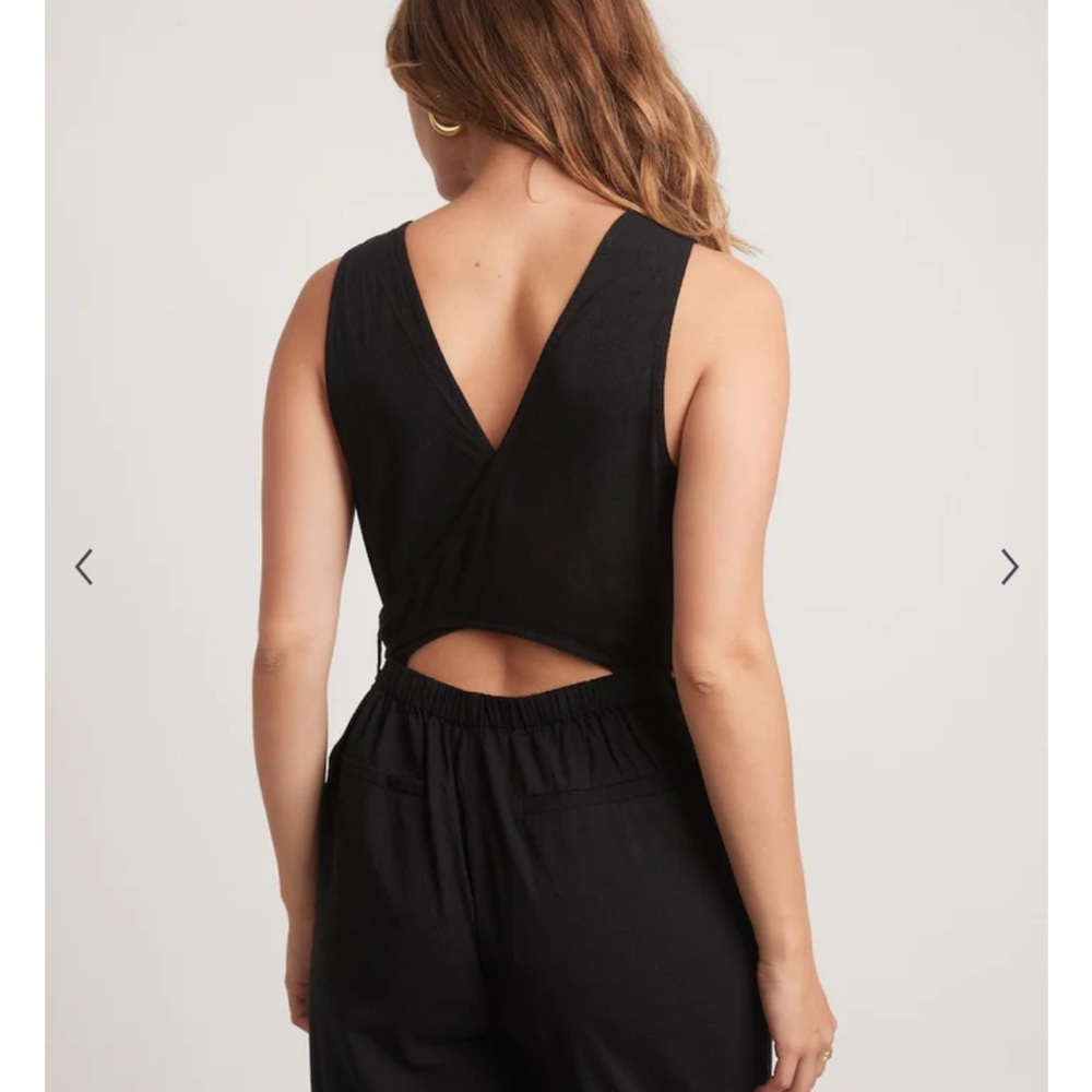 Marine layer Eloise Black Sleeveless Jumpsuit